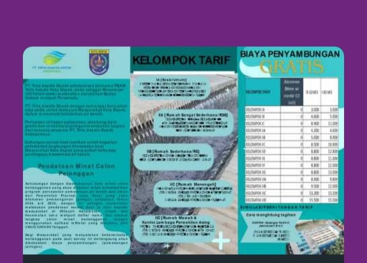 Tirta Asasta Depok Berikan Gratis Biaya Penyambungan Air Bersih