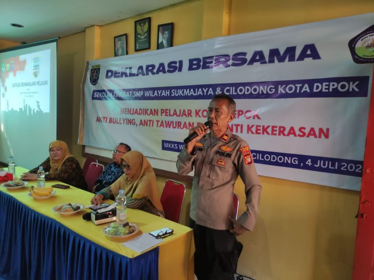 Polsek Sukmajaya Gelar Deklarasi Bersama SMP Negeri dan Swasta  