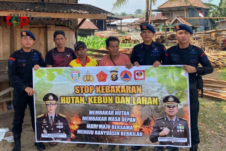 Batalyon A Pelopor Brimob Sumsel Sosialisasi Mitigasi Karhutla Di Banyuasin