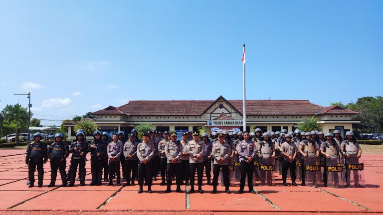 Polres Bangka Barat Gelar Latihan Dalmas Sambut Pilkada 2024