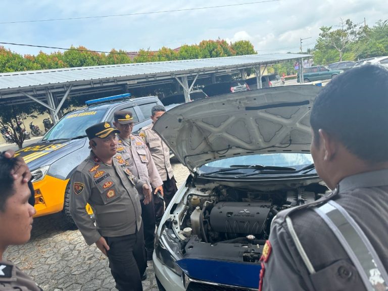 Supervisi Biro Logistik: Polres Bangka Barat Periksa Almatsus, Ranmor, dan Senpi