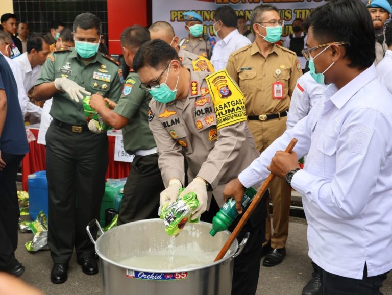Polda Kalteng Musnahkan 50,6 Kg Sabu Hasil Penangkapan di Lamandau