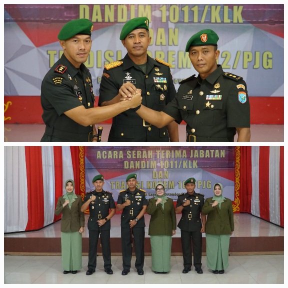 Danrem 102/Pjg Resmi Lantik Letkol Inf Pamungkas Army Saputro sebagai Dandim 1011/Klk
