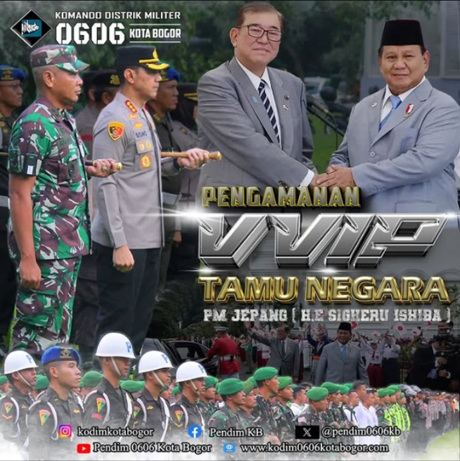 Sinergi TNI-Polri Sukseskan Pengamanan Kunjungan PM Jepang di Bogor