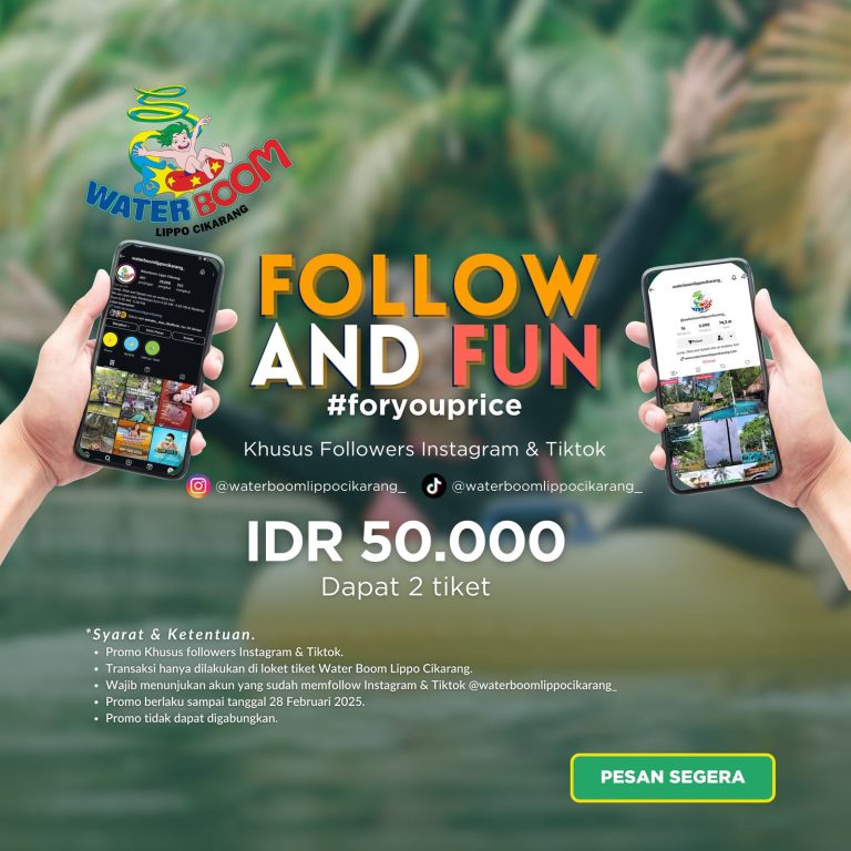 Follow & Fun: Tiket Hemat, Liburan Seru di WaterBoom Lippo Cikarang