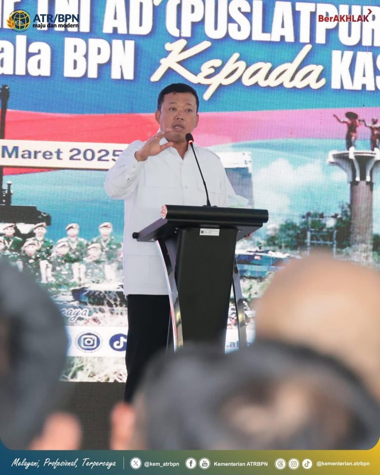 Menteri ATR/BPN Serahkan Sertifikat Puslatpur Terluas di Asia, Perkuat Legalitas Aset TNI
