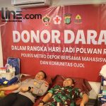 Polwan Depok Gelar Donor Darah di Hari Jadi ke-77