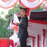 Kapolres Pimpin Upacara Penurunan Bendera HUT RI ke-80 di Bangka Barat