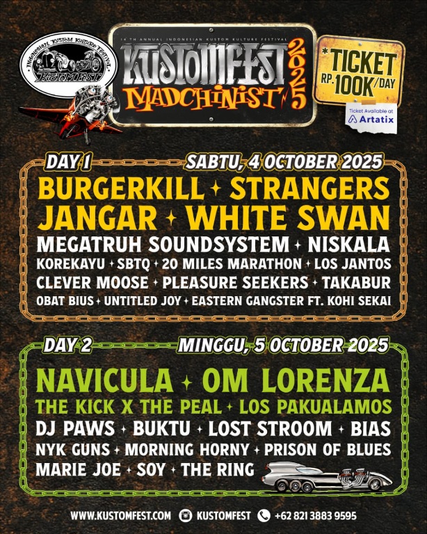 KUSTOMFEST 2025 “MADCHINIST” Siap Guncang Jogja, Ini Jadwal dan Harga Tiketnya