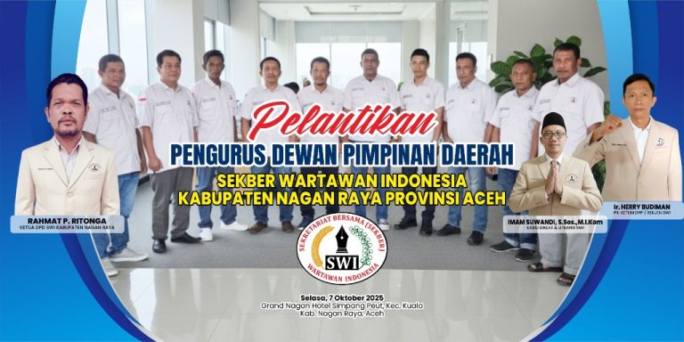 SWI Nagan Raya Resmi Dilantik, Dukung Jurnalisme Profesional dan Sinergi dengan Pemerintah Daerah