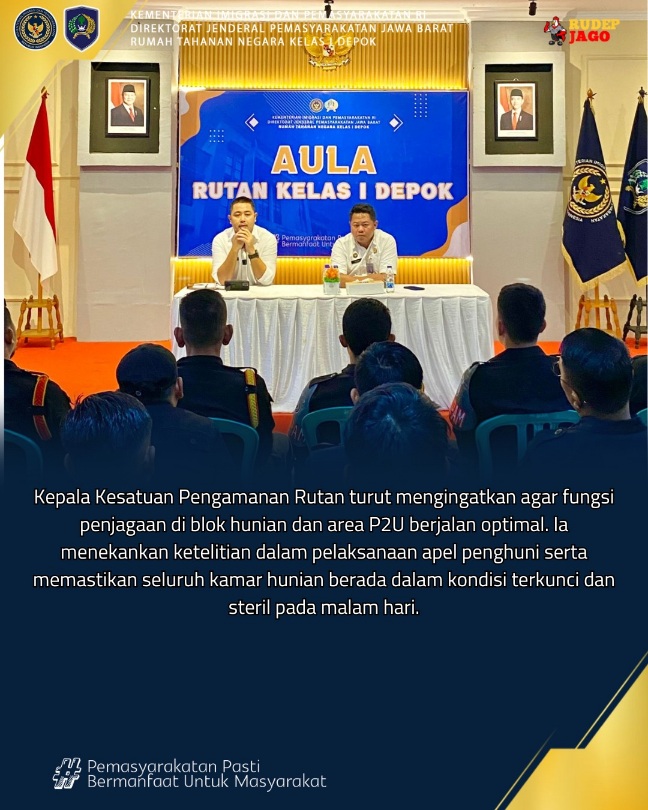 Standar Keamanan Diperkuat, Rutan Depok Gelar Evaluasi Petugas